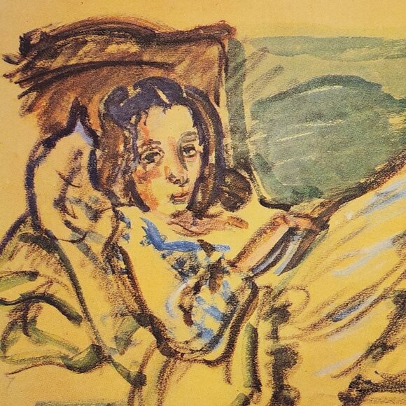 Reclining Woman - Oskar Kokuschka - Matted Print - Picture 3 of 6